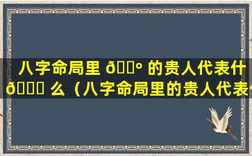 八字命局里 🐺 的贵人代表什 🍀 么（八字命局里的贵人代表什么生肖）